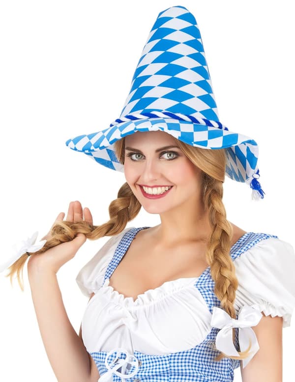 Bavarian blåhvid hat voksen.Size-One size
