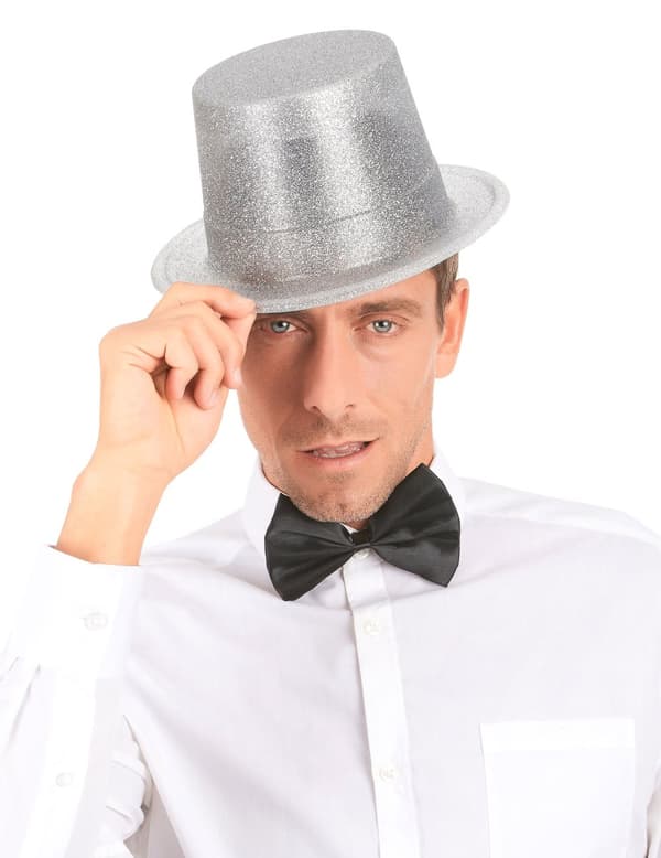 Høj Sølvfarvet hat.Size-One size