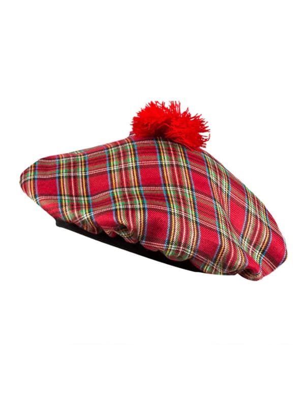 Rød skotsk baret til voksne.Size-One size