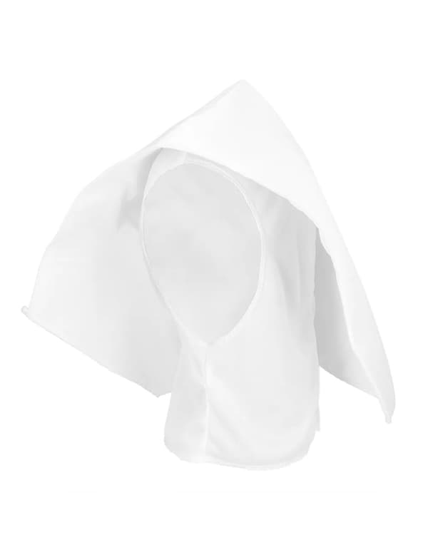 Voksen hvid nonne hovedbeklædning.Size-One size
