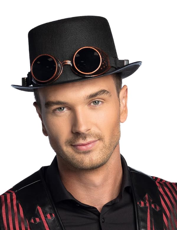 Hattu ja Steampunk- aurinkolasit aikuiselle.Size-One size