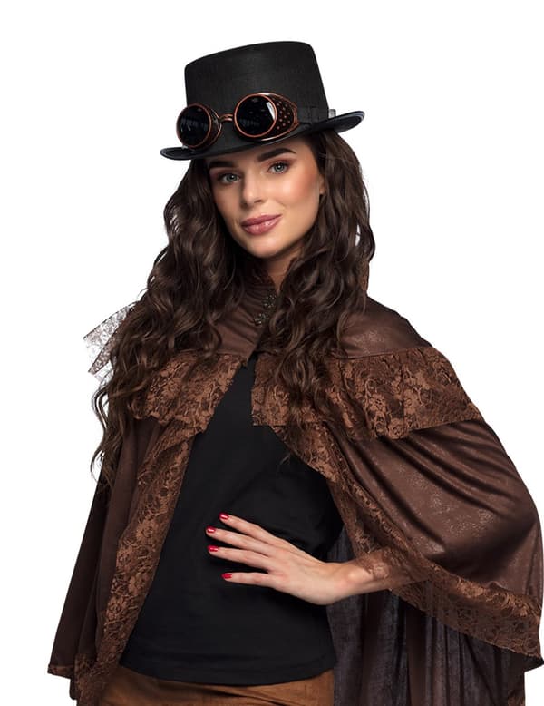 Hattu ja Steampunk- aurinkolasit aikuiselle.Size-One size