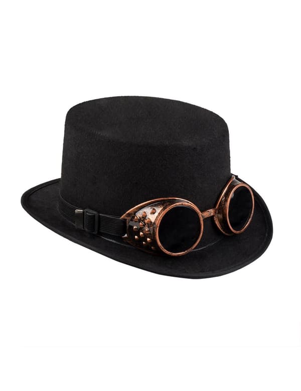 Hattu ja Steampunk- aurinkolasit aikuiselle.Size-One size