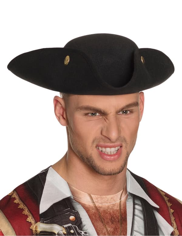 Voksen svart tricorn.Size-One size