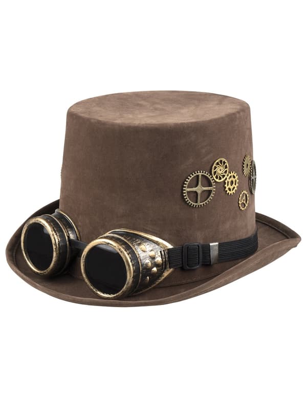 Brune topphatt tannhjul Steampunk briller Voksen.Size-One size