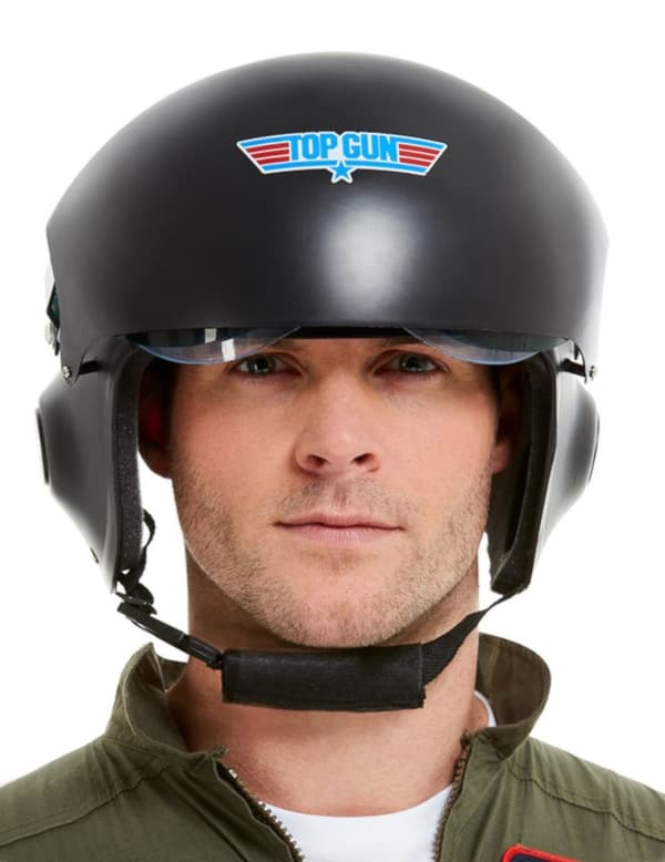 Luksus Top Gun™  hjelm sort - voksen.Size-One size