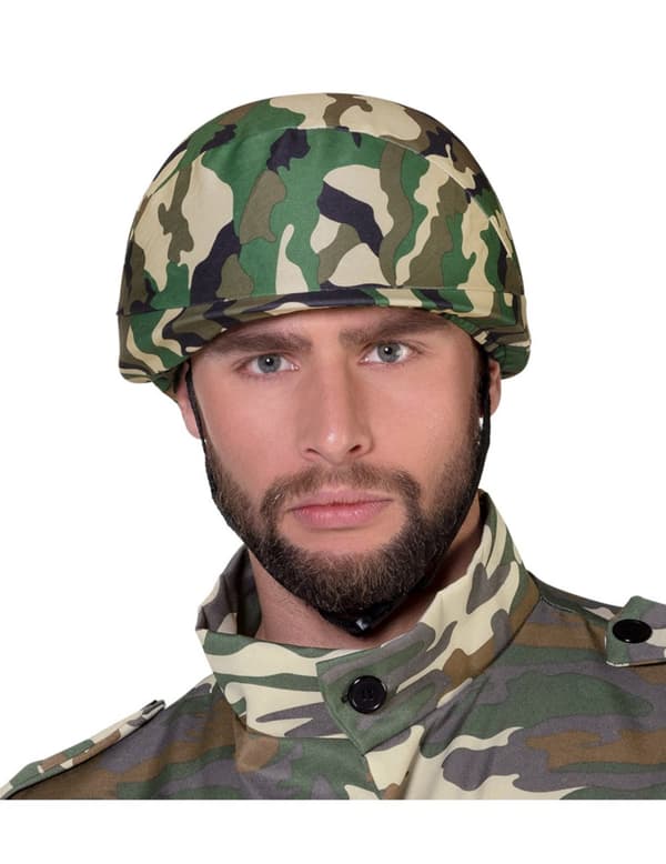 Militærhjelm med camouflagetryk til børn.Size-One size