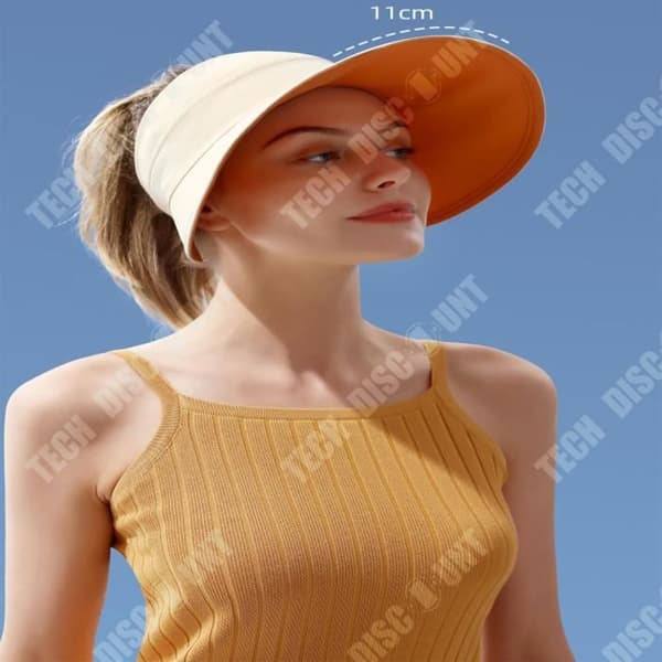 TD® Dubbelsidig solhatt hona anti-ultraviolett solskydd tom topplock ansikte solhatt sommar stor b