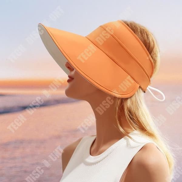 TD® Dubbelsidig solhatt hona anti-ultraviolett solskydd tom topplock ansikte solhatt sommar stor b