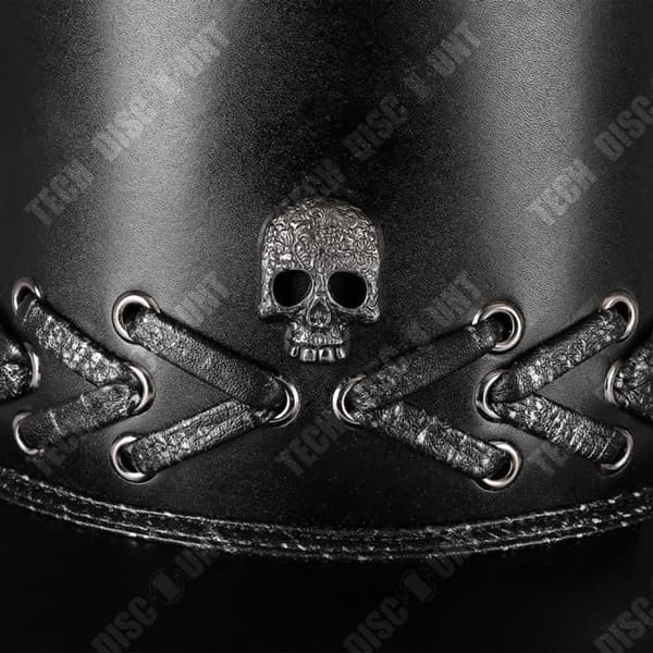 TD® Dekorativ europeisk och amerikansk punksvart dödskallehatt för kvinnlig festmaskerad fotorekvisita dödskallehatt