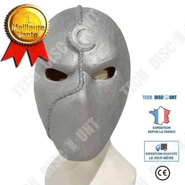 TD® Moon Knight Halloween latexmask Marvel kraftbollsmask med samma blå lysande uppgraderingsversion Moon Knig