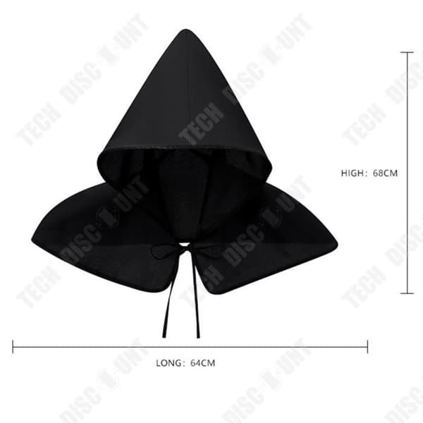 TEKNISK RABATT Halloween Hooded Cloak - Medieval Plague Bird Mask Rekvisita - Svart