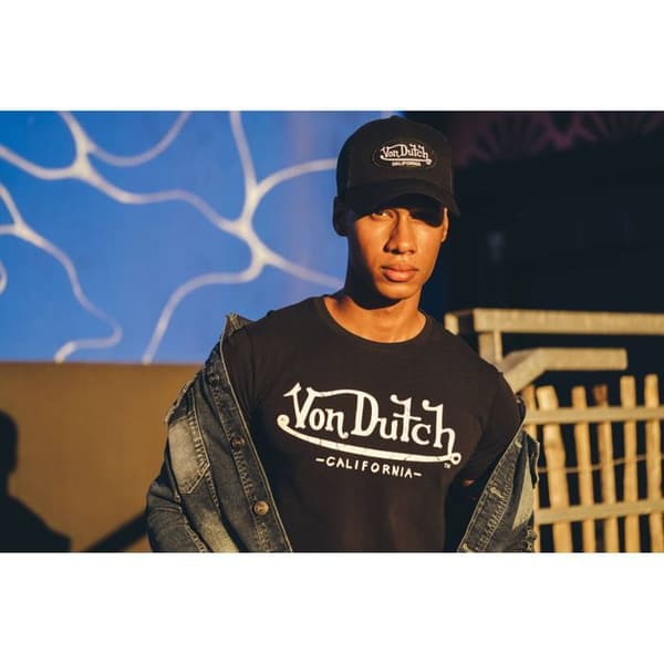 Von Dutch Keps för män och kvinnor, LOFB truckerkeps, justerbar med strapback / spänne - svart (huvudomfång 55, 5 till 60 cm)