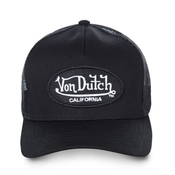 Von Dutch Keps för män och kvinnor, LOFB truckerkeps, justerbar med strapback / spänne - svart (huvudomfång 55, 5 till 60 cm)