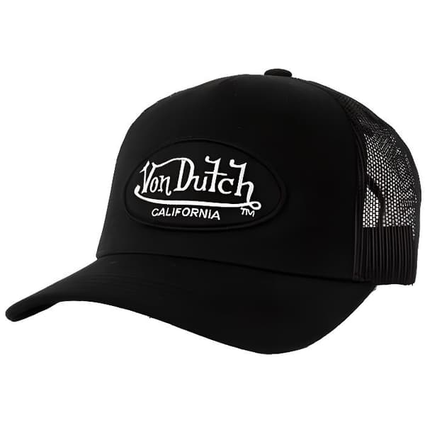 Von Dutch Keps för män och kvinnor, LOFB truckerkeps, justerbar med strapback / spänne - svart (huvudomfång 55, 5 till 60 cm)