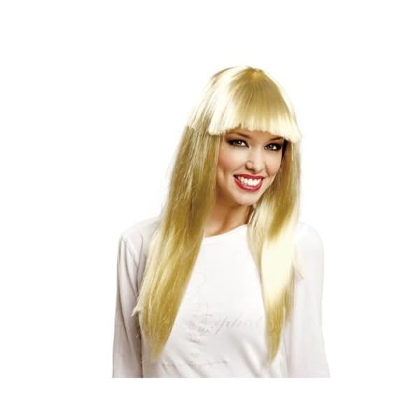Lång blond fransperuk - Kostymaccessoar - Dam - Gul