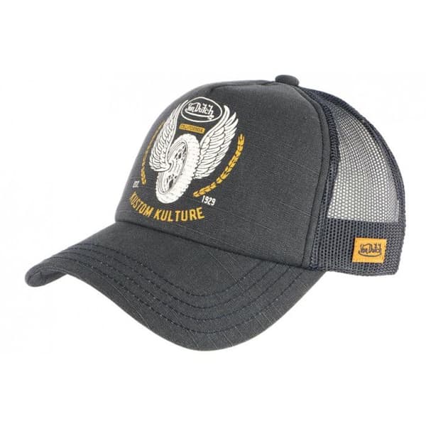 Keps - VON DUTCH - Crew Kustom - Grå - Premium bomull - Retro trucker