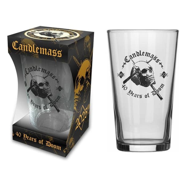 CANDLEMASS -  40 YEARS OF DOOM - BEER GLASS (BOXED)