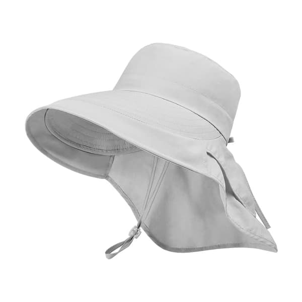 Fiskerhat, foldbar dame vandtæt med nakkebeskyttelse, velegnet til hovedomkreds 55-60 cm Lysegrå