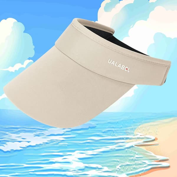 INF Tyylikäs beige avoin aurinkolippa kesälajeihin