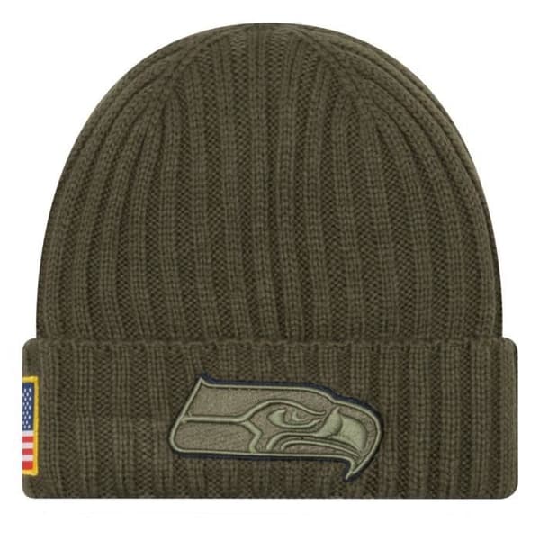 Hatt - New Era - Seattle Seahawks - Stickad mössa - Kamouflage - Amerikansk flagga