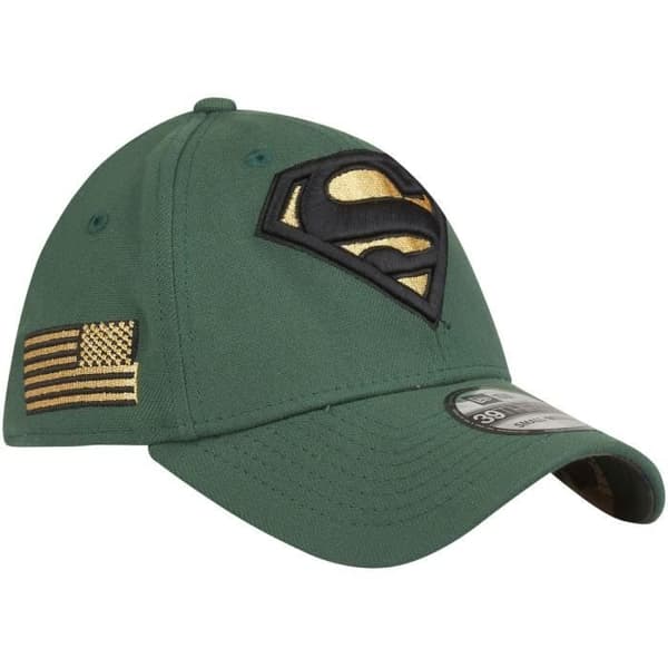 Casquette stretch New Era 39Thirty - SUPERMAN cilantro / camo - Herr