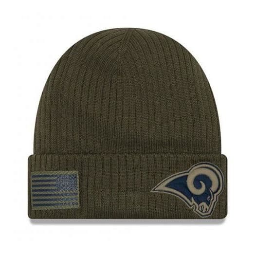 Huva - Los Angeles Rams - SALUTE TO SERVICE - Dubbel fleece - One size - Olivegrön