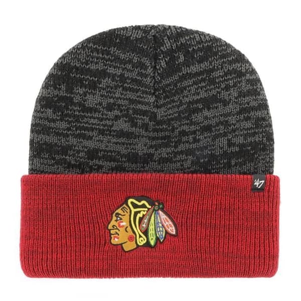 Stickad mössa - 47 Brand - Chicago Blackhawks - Vit och svart - Vuxen Man - Höst / Vinter