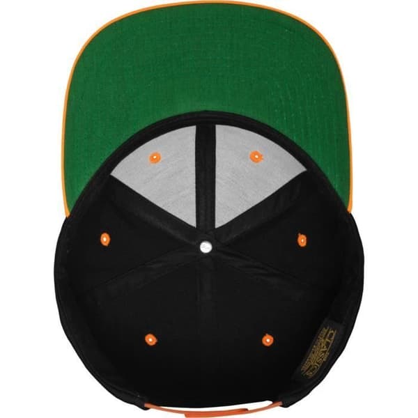 Snapback Keps - Flexfit - Klassisk 2-Tone - Svart / Neon Orange - 6 Paneler - En Storlek