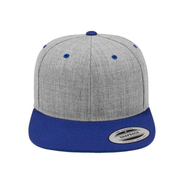 Casquette Snapback 2-Tone - Flexfit - Grå/Royal - 80% Akryl - 20% Uld - One Size
