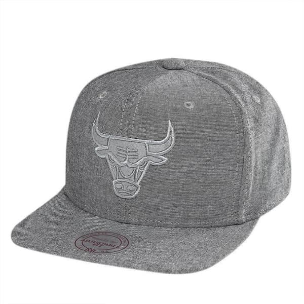 Snapback keps - Mitchell &amp; Ness - Chicago Bulls - Grå - 100% Bomull - Justerbar