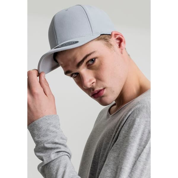 Böjd Keps - Flexfit - Cool &amp; Dry - Grå Silver - One Size - Sommar