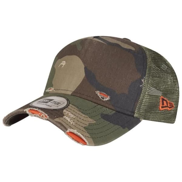Trucker-keps - New Era - Sliten trä-camo - One size - 100 % polyester - Avslappnad