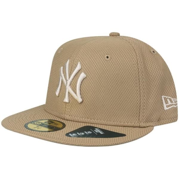 Casquette New Era 59Fifty - DIAMOND New York Yankees khaki - Platt skärm och stängd baksida