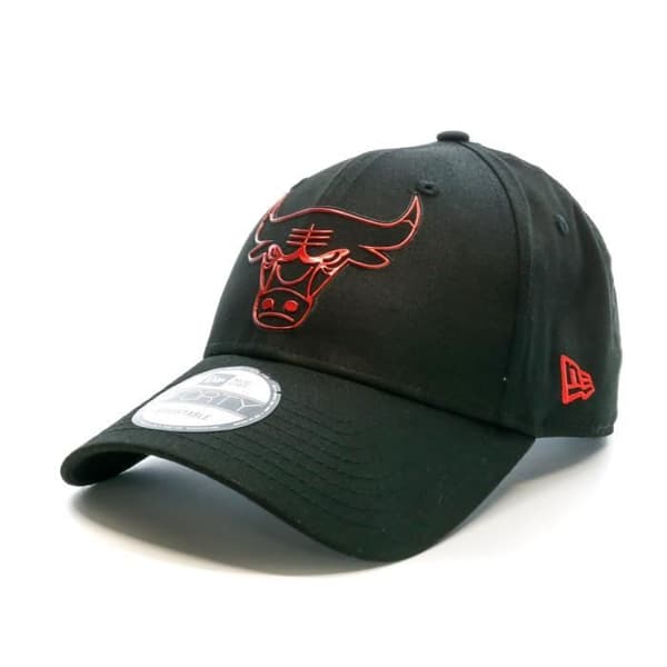 Casquette - NEW ERA - Chicago Bulls - 9FORTY Strapback - Röd - NBA-logotyp - Broderad Flagga