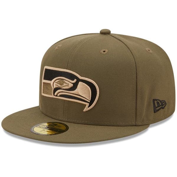 Casquette Fitted 59Fifty - New Era - NFL Throwback - Seattle Seahawks - Grön - 100% Polyester