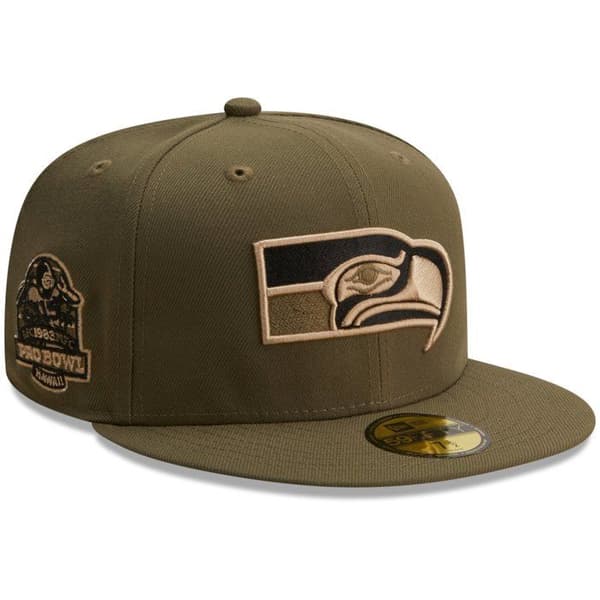 Casquette Fitted 59Fifty - New Era - NFL Throwback - Seattle Seahawks - Grön - 100% Polyester