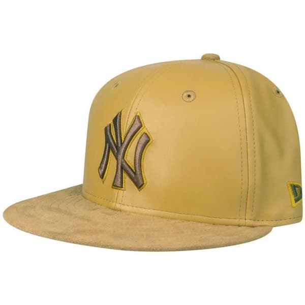Casquette New Era 59Fifty Similicuir - New York Yankees - Brun - Blanc - Homme