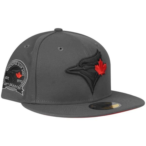 Casquette MLB Toronto Blue Jays 40-år - NEW ERA - 59Fifty - Kolgrå - Vit - Herr