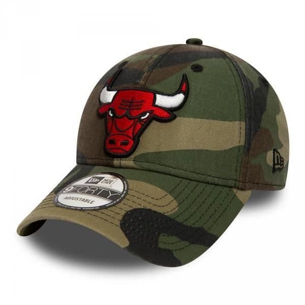 Casque NBA Chicago Bulls New Era Camo 9forty blekt svart