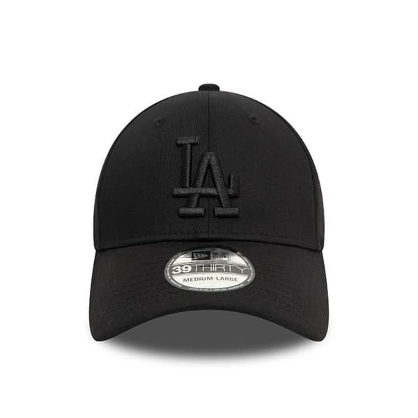 Basebollkeps - New Era - 39THIRTY - Los Angeles Dodgers - Monokrom - Stretch Fit - Svart