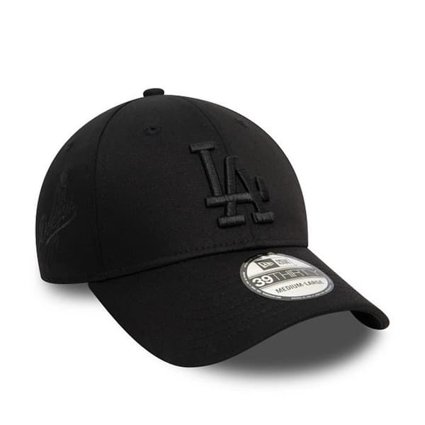 Basebollkeps - New Era - 39THIRTY - Los Angeles Dodgers - Monokrom - Stretch Fit - Svart