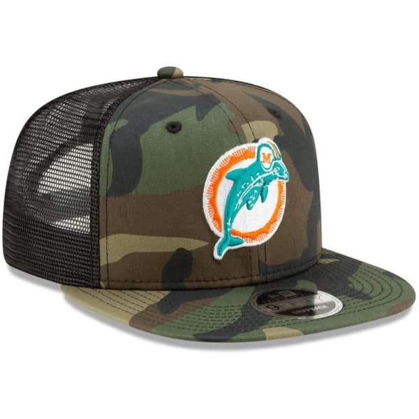 Throwback Miami Dolphins Mesh 9Fifty Snapback Cap trädfällning kamouflage