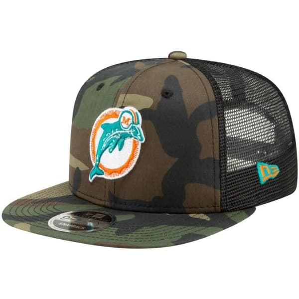 Throwback Miami Dolphins Mesh 9Fifty Snapback Cap trädfällning kamouflage
