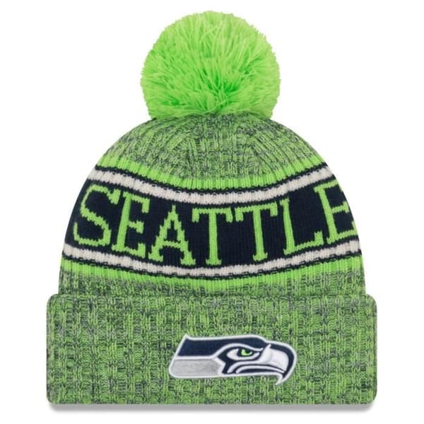 Hatt - New Era - NFL Sideline - Seattle Seahawks - Fleecefoder - 100% akryl - Höst/Vinter