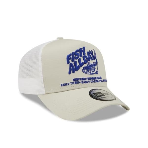 Casquette Trucker New Era A-Frame Fishing Club sand - Beige/Vit - Strukturerad krone