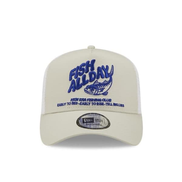 Casquette Trucker New Era A-Frame Fishing Club sand - Beige/Vit - Strukturerad krone