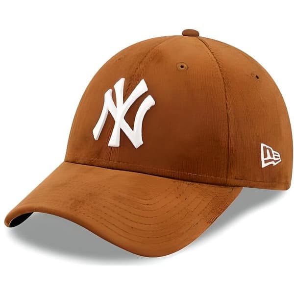 Casquette Dam New Era NY Yankees Corduroy 9Forty - Brun - Broderat logotyp - Båge skärm