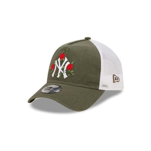 Casquette - NEW ERA - FLOWER TRUCKER NEYYAN - Vit, Grön - Strukturerad krone - Platt skärm