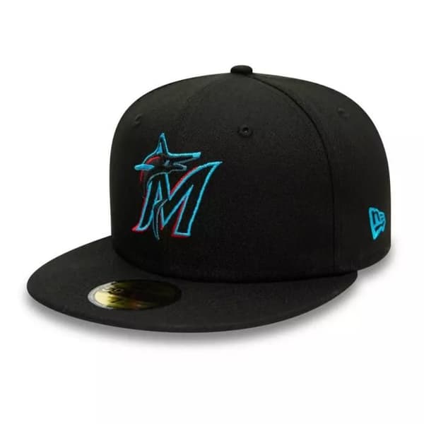 Keps - NEW ERA - Miami Marlins - 59fifty - Svart - Storlek 7 7/8 (63cm) - Sportkläder